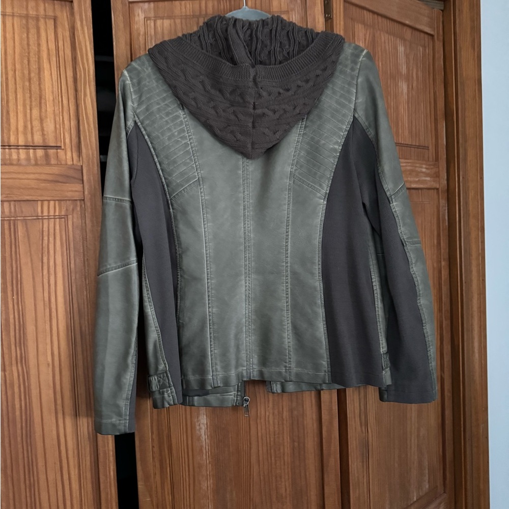 Source Unknown Leather Jacket with Textured Brown… - image 1